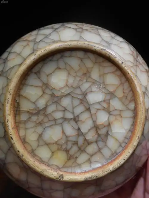 【精品工艺】【064】-------仿宋代哥窑小碗,釉色炒米黄,冰裂纹开片