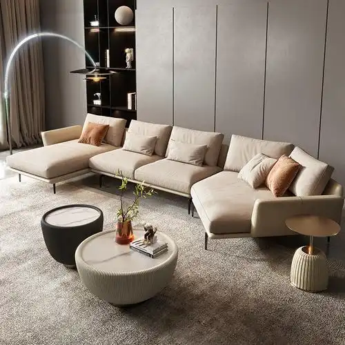 纳威现代轻奢异形科技布艺客厅沙发2021年新款沙发