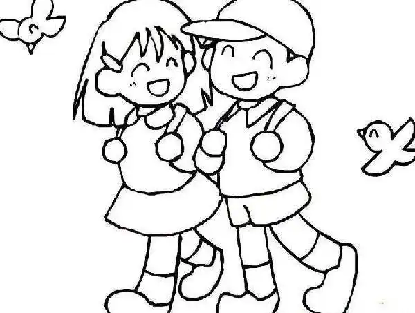 小学生简笔画图片大全颜色人物图片(可爱小学生人物简笔画图片大全)