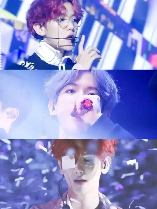 仙子啊啊.边伯贤啵啵虎,红发戴眼罩系列.心空银发