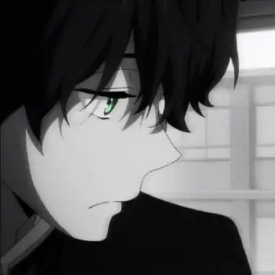 黑白动漫男头丧侧脸,动漫头像图片