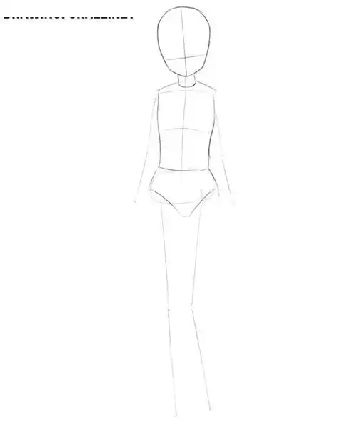 例如绘画一个来自高中的身形微瘦的动漫美少女,然后我们可以在火柴人