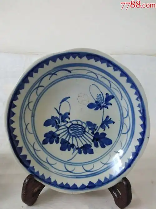 1080全品民国花卉青花供盘2个-se52043066-青花瓷-零售-7788收藏