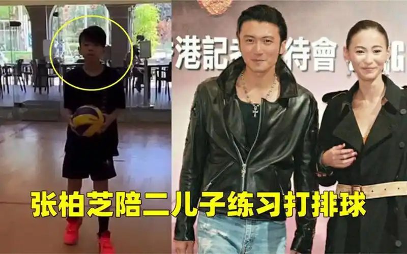 张柏芝陪儿子打球,11岁谢振南又长高了,模样越来越像爸爸谢霆锋