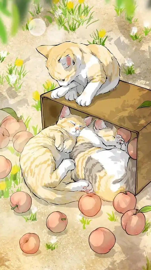 插画可爱简单的猫咪,一组可爱治愈系猫咪插画