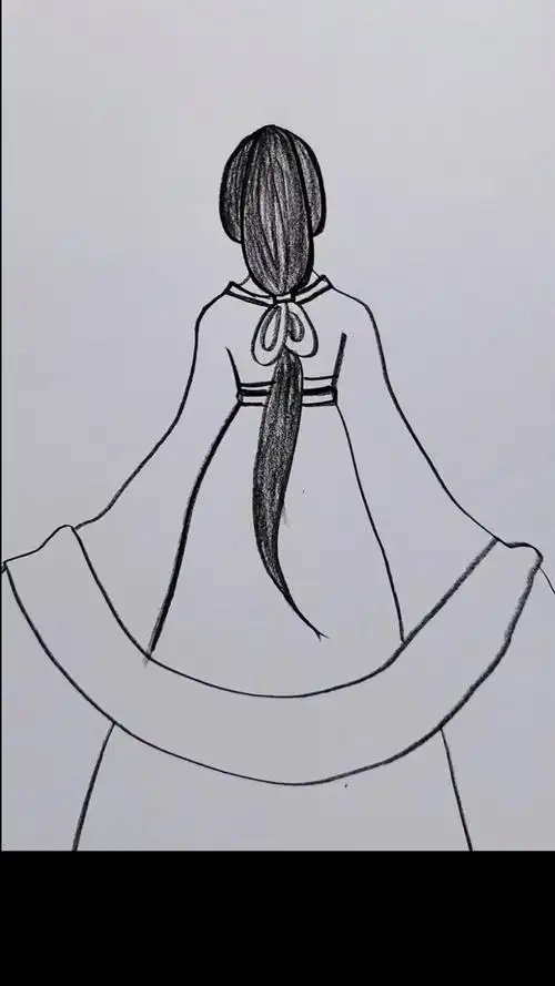 画画原来如此简单古风背影简笔画