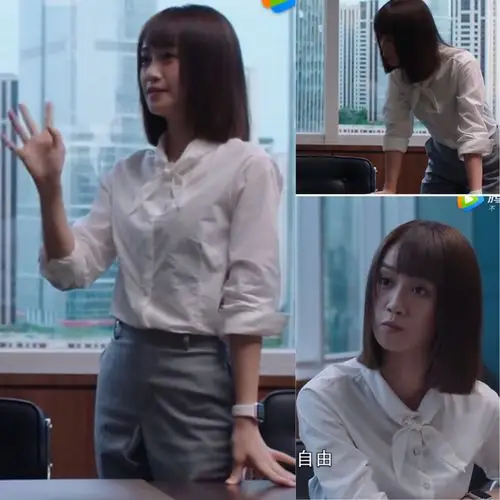 精英律师蓝盈莹戴曦同款韩版设计感蝴蝶结上衣宽松显瘦气质衬衫女