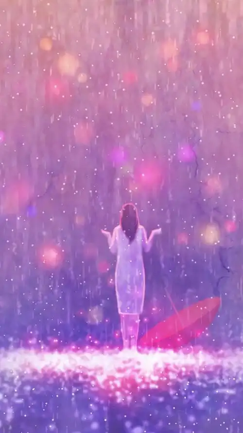 雨中女孩背景h5背景