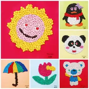 手揉纸贴画 儿童手工制作材料包7-10岁幼儿园diy创意粘贴益智玩具