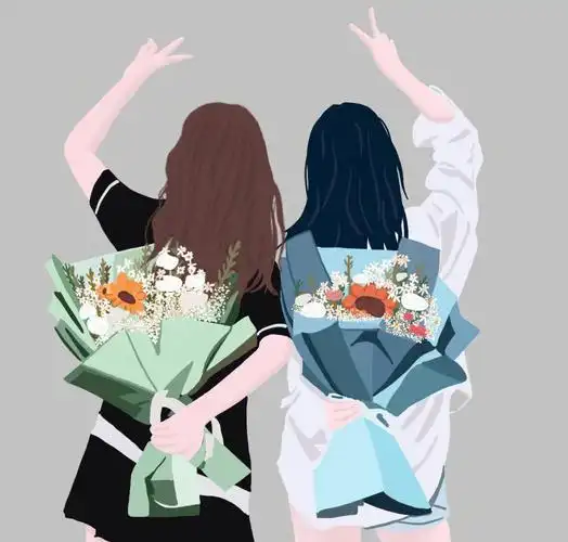 毕业季呀闺蜜系列插画