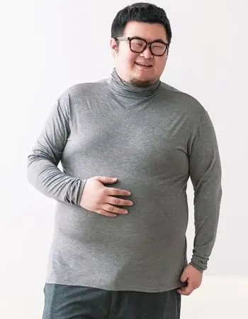 【2件8折】加肥加大码打底衫高领t恤男内衣胖子肥佬保暖衫中老年人秋