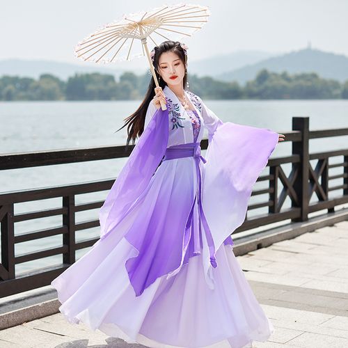 紫色已售5￥298折后价￥428天猫新品汉服女学生春夏日常改良古装飘逸