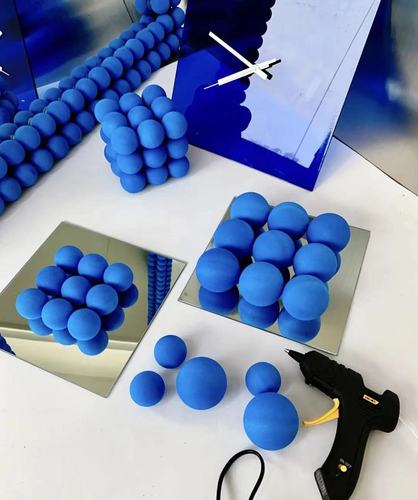 克莱因蓝直径40mm高尔夫球室内海绵练习彩球发泡球eva纯色泡沫球