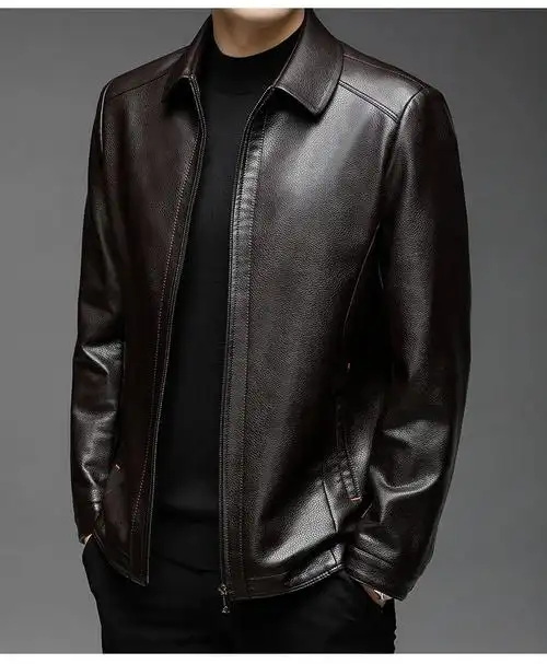 特价捡漏恒源祥品牌高端男装头层小牛皮海宁男士真皮皮衣男装皮夹克