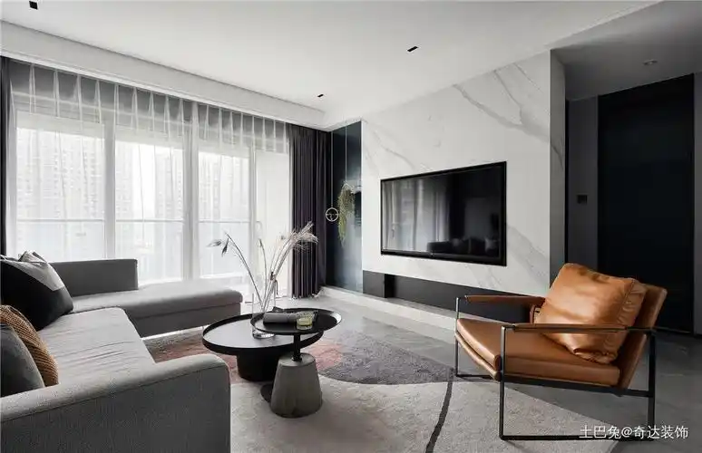 138㎡现代风不喧哗自有声客厅背景墙现代简约客厅设计图片赏析