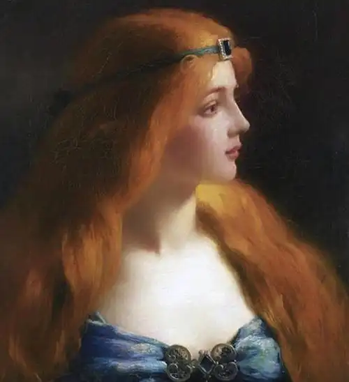 欧美复古油画头像长头发