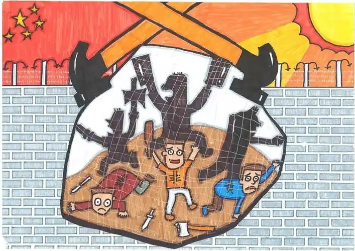 扫黄打非法制宣传教育绘画优秀作品欣赏-图2