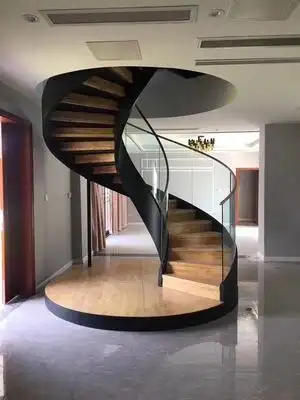 室内弧形旋转玻璃别墅酒店会所商用厂家定制大理石现代艺术整体楼梯