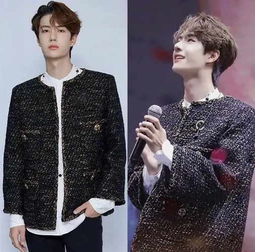 高端品质王一博同款衣服2022秋冬时髦精致法式小香风外套男高级感