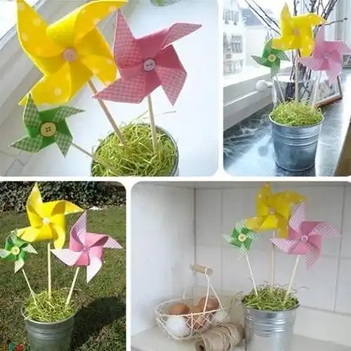 清新可爱布艺风车装饰的手工制作教程图解