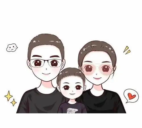 一家三口头像超萌三张分开
