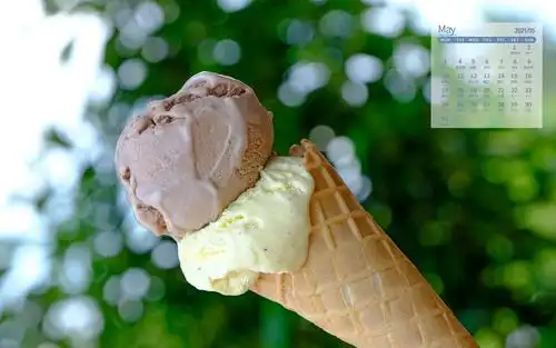 2021年5月超好看的冰淇淋图片日历,月历壁纸-回车桌面