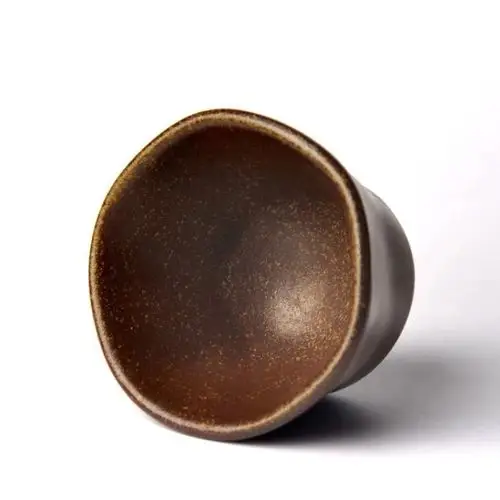 张文革 坭兴陶老汉红第五窑柴烧手捏老汉杯