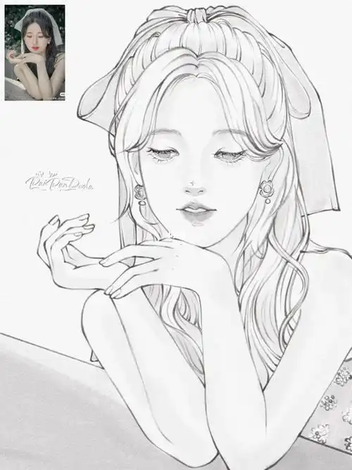 线稿练习打卡赵露思78