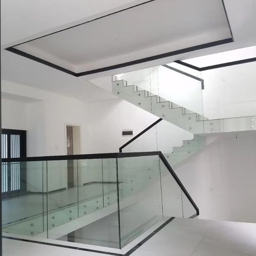 室内外楼梯无框玻璃扶手阁楼栏杆家用窗台实木楼梯扶手