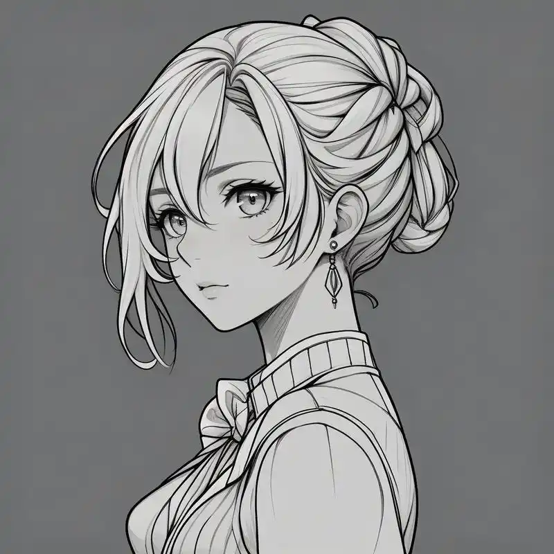 动漫女生黑白素描头像96 探索二次元的世界,发现这些精致的黑白动漫