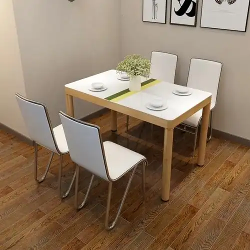 北欧餐桌椅组合现代简约经济型长方形4人小户型家用餐桌一桌六椅
