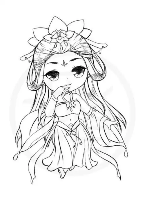 q版人物萌图简笔画古装可爱