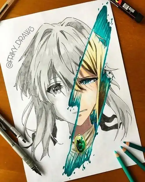 不已的作品呢～像是以下这位绘师friky_draws对于二次元及电影的热爱