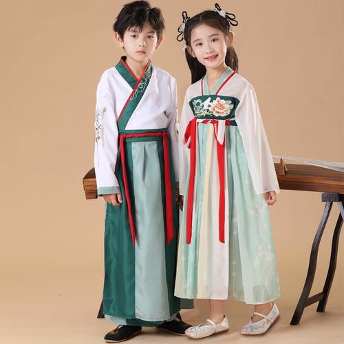 古装儿童汉服男女童国学小学生表演出服三字经书童开笔礼弟子规服