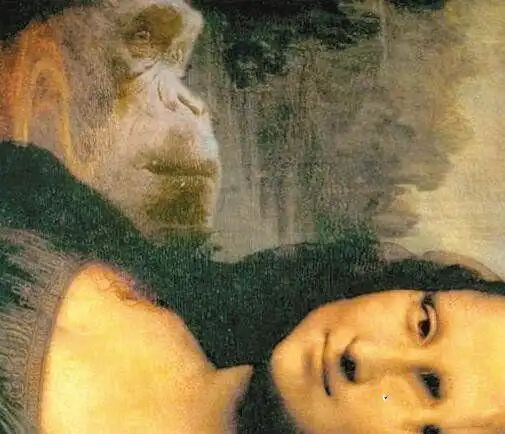 蒙娜丽莎画中的外星人 放大40倍发现画中还有一个女人