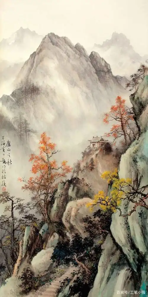 把水墨,彩色熔铸一炉.岭南画派黄幻吾山水画作品