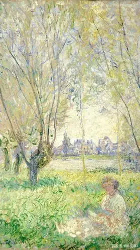 每日一画|克劳德·莫奈《坐在柳树下的女子》