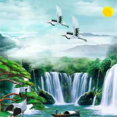 瀑布彩虹风水头像好运来 聚财父母辈微信热门头像大全