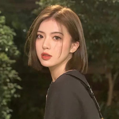 女短发一刀切气质修脸减龄中分无刘海短直发头套式 冷棕色【中分款】