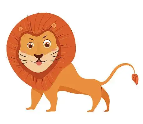 动物卡通形象 动物素材  png素材卡通手绘可爱小狮子 骑滑板车的小