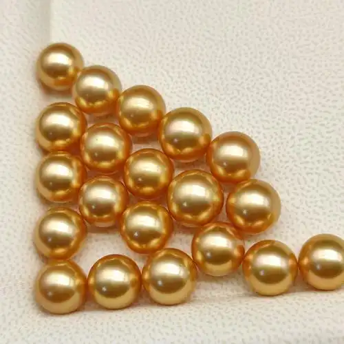 10-11mm海水珍珠菲律宾南洋金珠浓金色 aaaa正圆亮光无暇