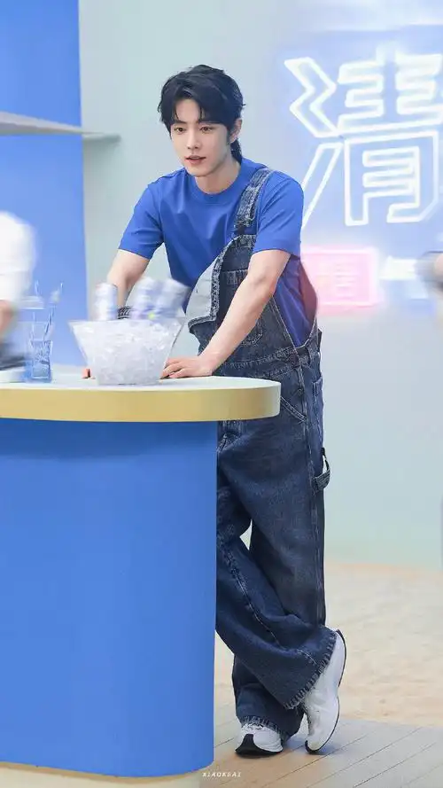 肖战蓝t背带裤##肖战rio全球品牌代言人