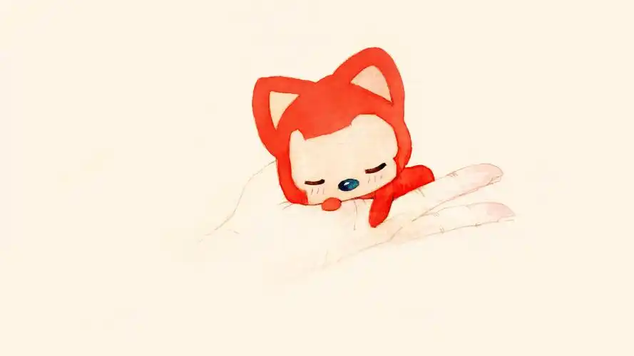 阿狸可爱睡姿儿童卡通电脑桌面壁纸