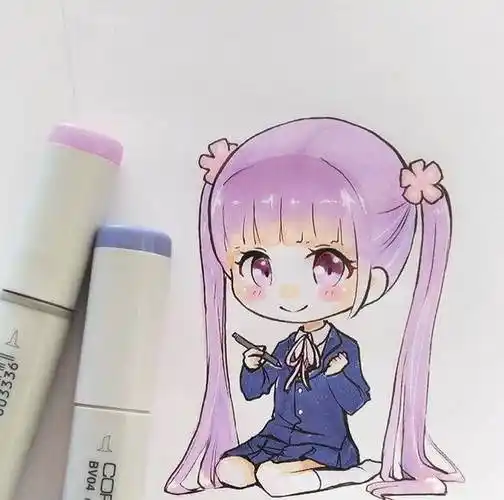 超简单的q版人物水彩画 水彩q版超萌人物手绘