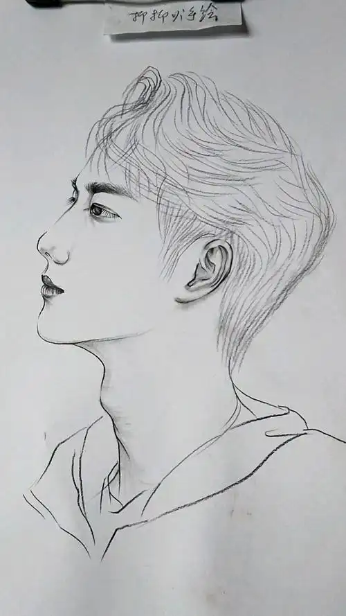 王一博#正在画王一博,侧颜很惊艳.