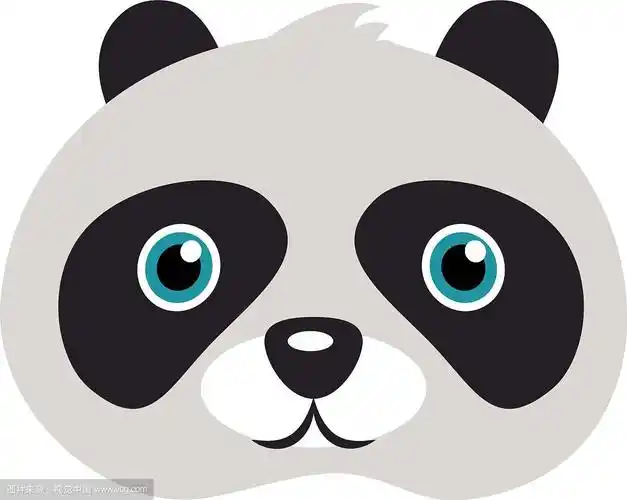 熊猫面具熊的黑眼圈圆眼睛