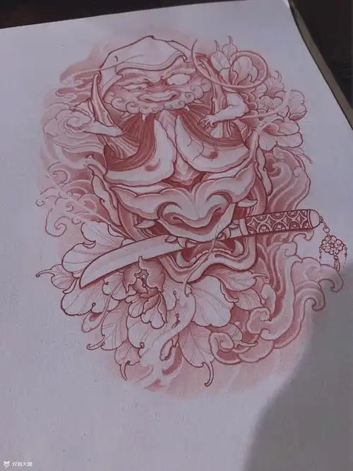 般若纹身手稿_纹身图案手稿图片_张呈艺的纹身作品集