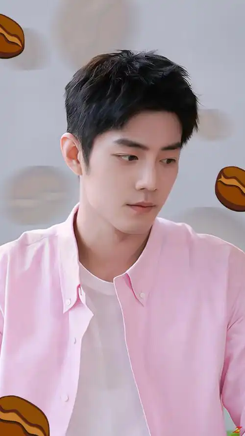 肖战代言隅田川咖啡##肖战粉色衬衫