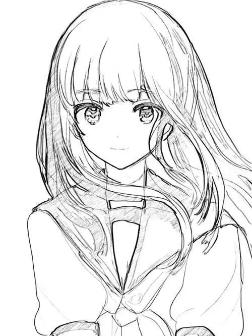 动漫女生素描简笔画大图正版 描图着色简笔画综合图案篇张晋霖 著廖颖