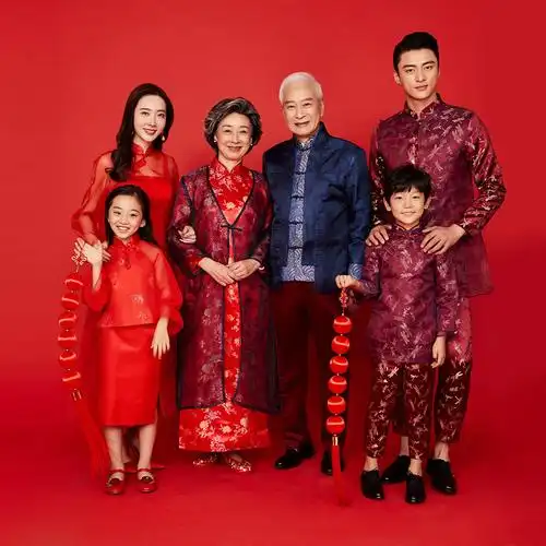 全家福摄影服装主题一家六口家庭装拍照福禄寿喜w905002010912